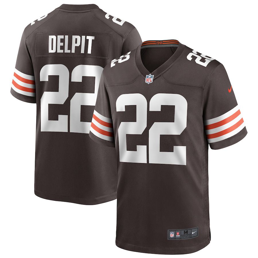 Men Cleveland Browns 22 Grant Delpit Nike Brown Player Game NFL Jersey